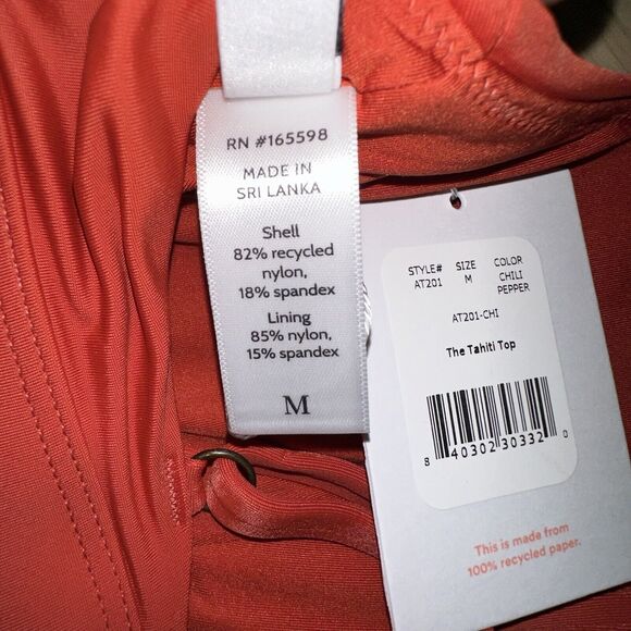 Andie Swim Size Medium The Tahiti Top Chili Pepper Red NWT - Picture 6 of 8